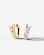 Lab Grown Diamond Round Cluster Hoop Earrings
