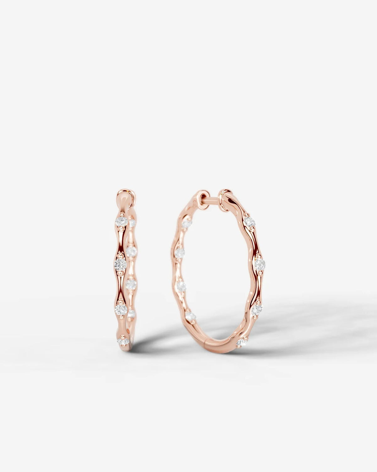 Lab Grown Diamond Twisted Gold Vine Earrings