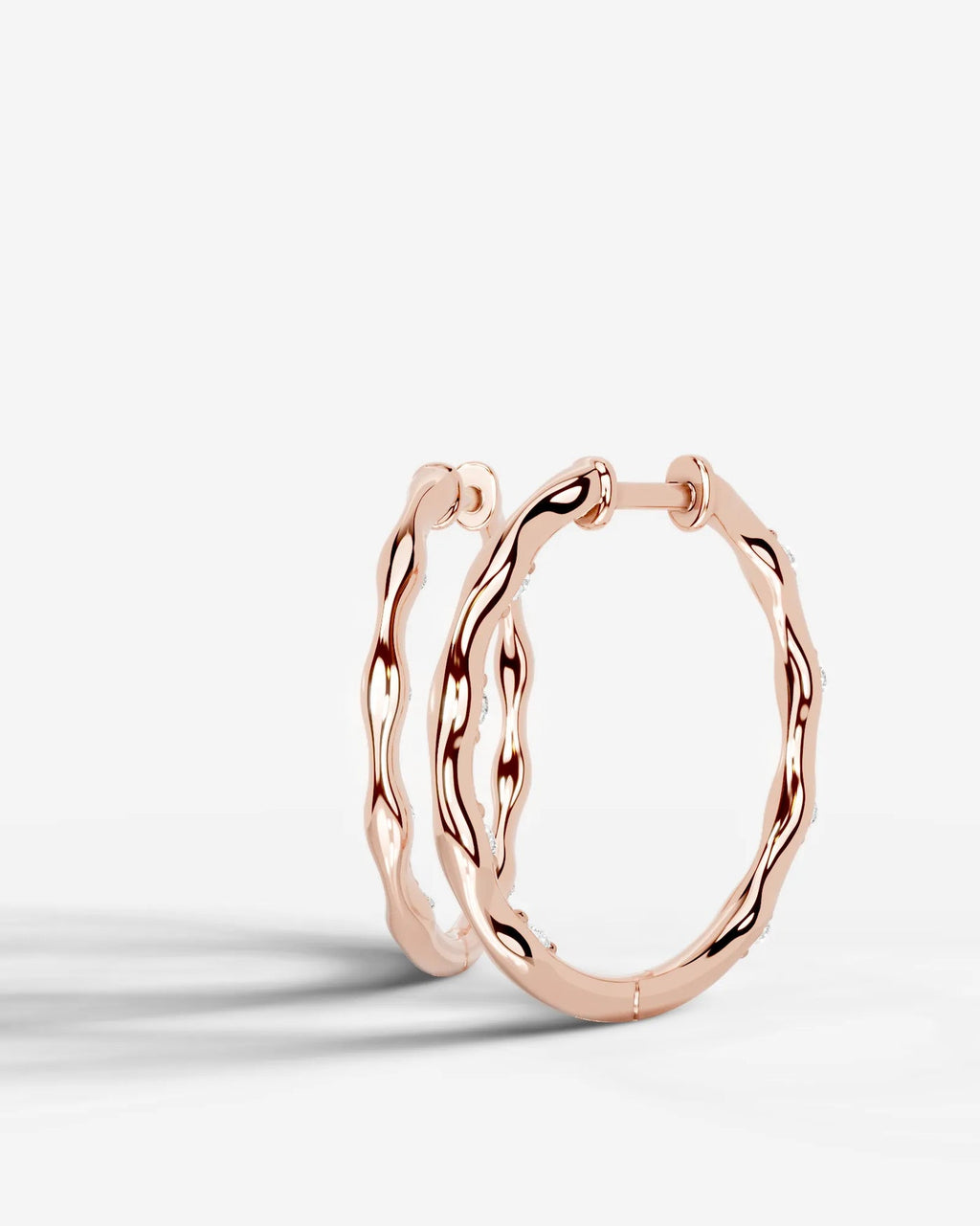 Lab Grown Diamond Twisted Gold Vine Earrings