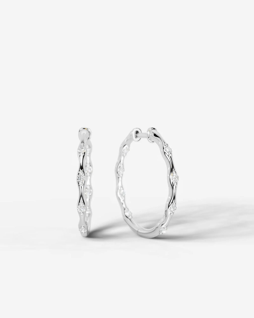 Lab Grown Diamond Twisted Gold Vine Earrings