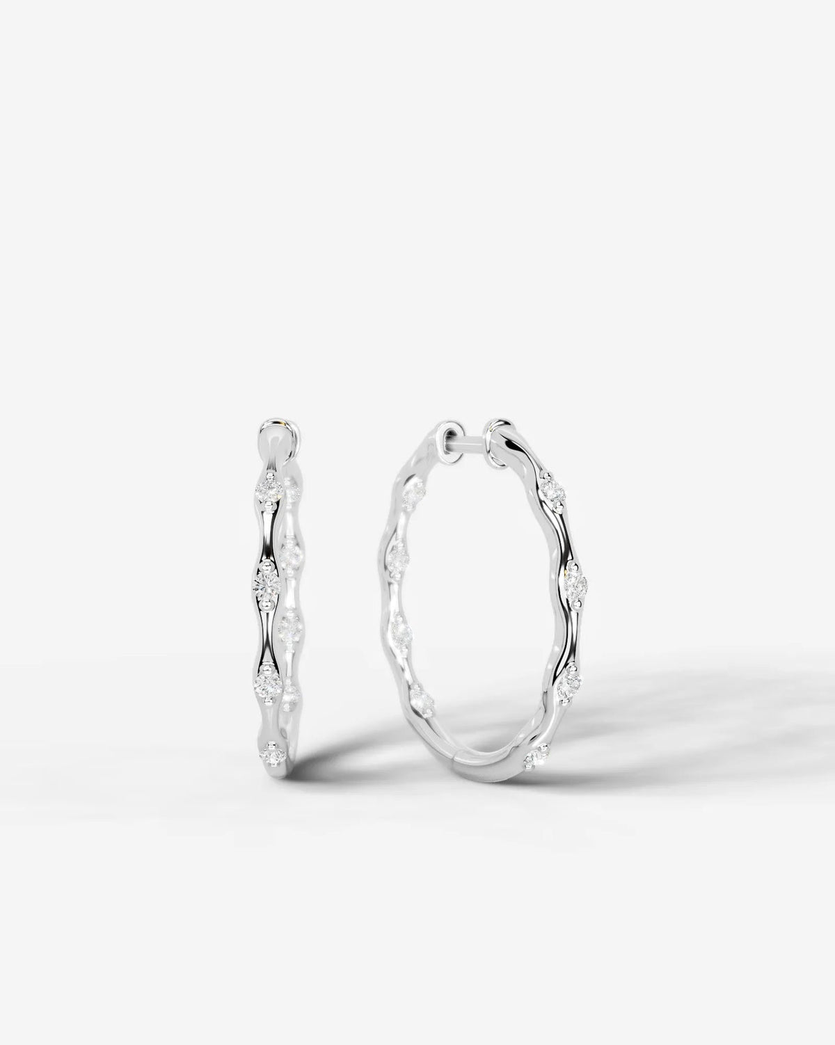 Lab Grown Diamond Twisted Gold Vine Earrings