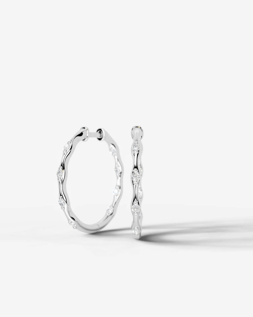 Lab Grown Diamond Twisted Gold Vine Earrings