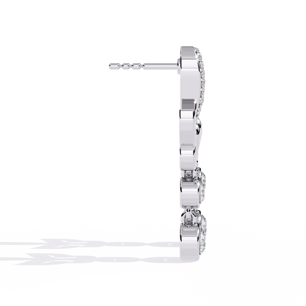 Butterfly Diamond Earrings – Lab Grown Round Brilliant Cut Studded Drop Earrings - Lustraa’s Diamond Earrings