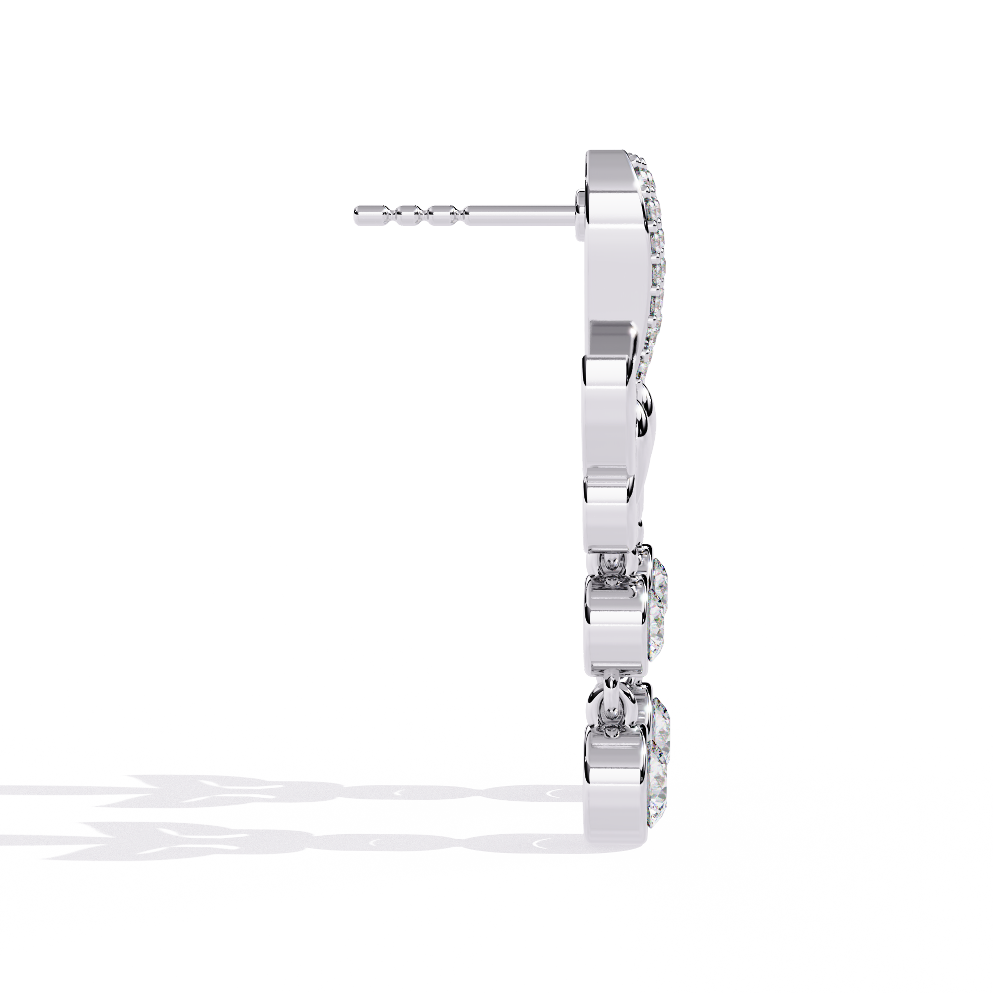 Butterfly Diamond Earrings – Lab Grown Round Brilliant Cut Studded Drop Earrings - Lustraa’s Diamond Earrings