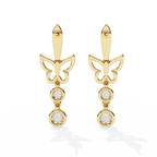 Butterfly Diamond Earrings – Lab Grown Round Brilliant Cut Studded Drop Earrings - Lustraa’s Diamond Earrings