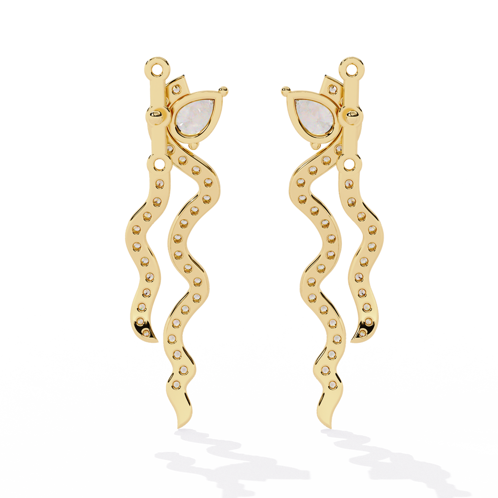 Serpent Lab Grown Diamond Earrings – Wavy Drop Statement Earrings – Ethical & Modern Diamond Jewelry – Lustraa’s Minimalist Earrings
