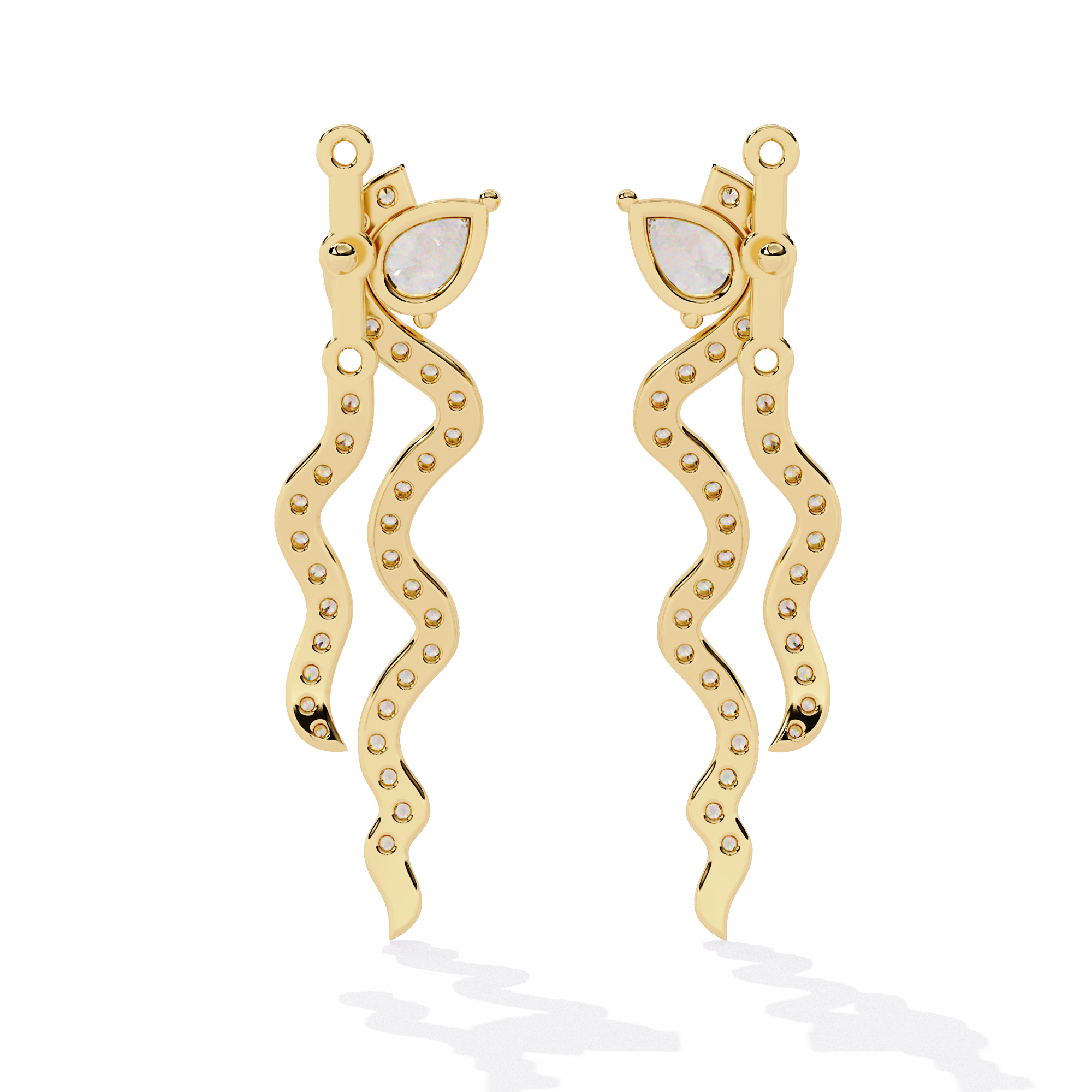 Serpent Lab Grown Diamond Earrings – Wavy Drop Statement Earrings – Ethical & Modern Diamond Jewelry – Lustraa’s Minimalist Earrings