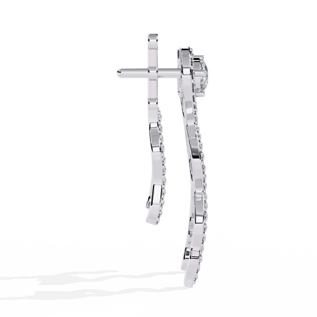 Serpent Lab Grown Diamond Earrings – Wavy Drop Statement Earrings – Ethical & Modern Diamond Jewelry – Lustraa’s Minimalist Earrings