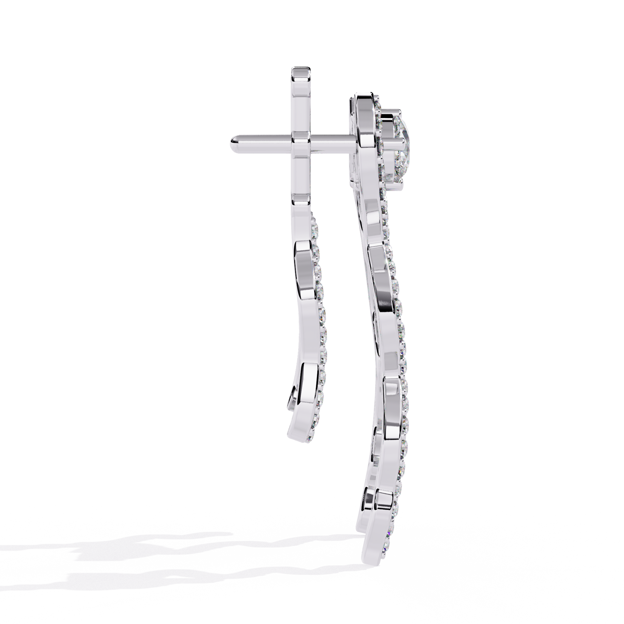 Serpent Lab Grown Diamond Earrings – Wavy Drop Statement Earrings – Ethical & Modern Diamond Jewelry – Lustraa’s Minimalist Earrings