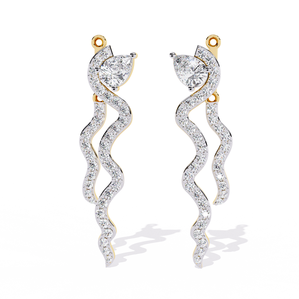 Serpent Lab Grown Diamond Earrings – Wavy Drop Statement Earrings – Ethical & Modern Diamond Jewelry – Lustraa’s Minimalist Earrings