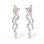 Serpent Lab Grown Diamond Earrings – Wavy Drop Statement Earrings – Ethical & Modern Diamond Jewelry – Lustraa’s Minimalist Earrings