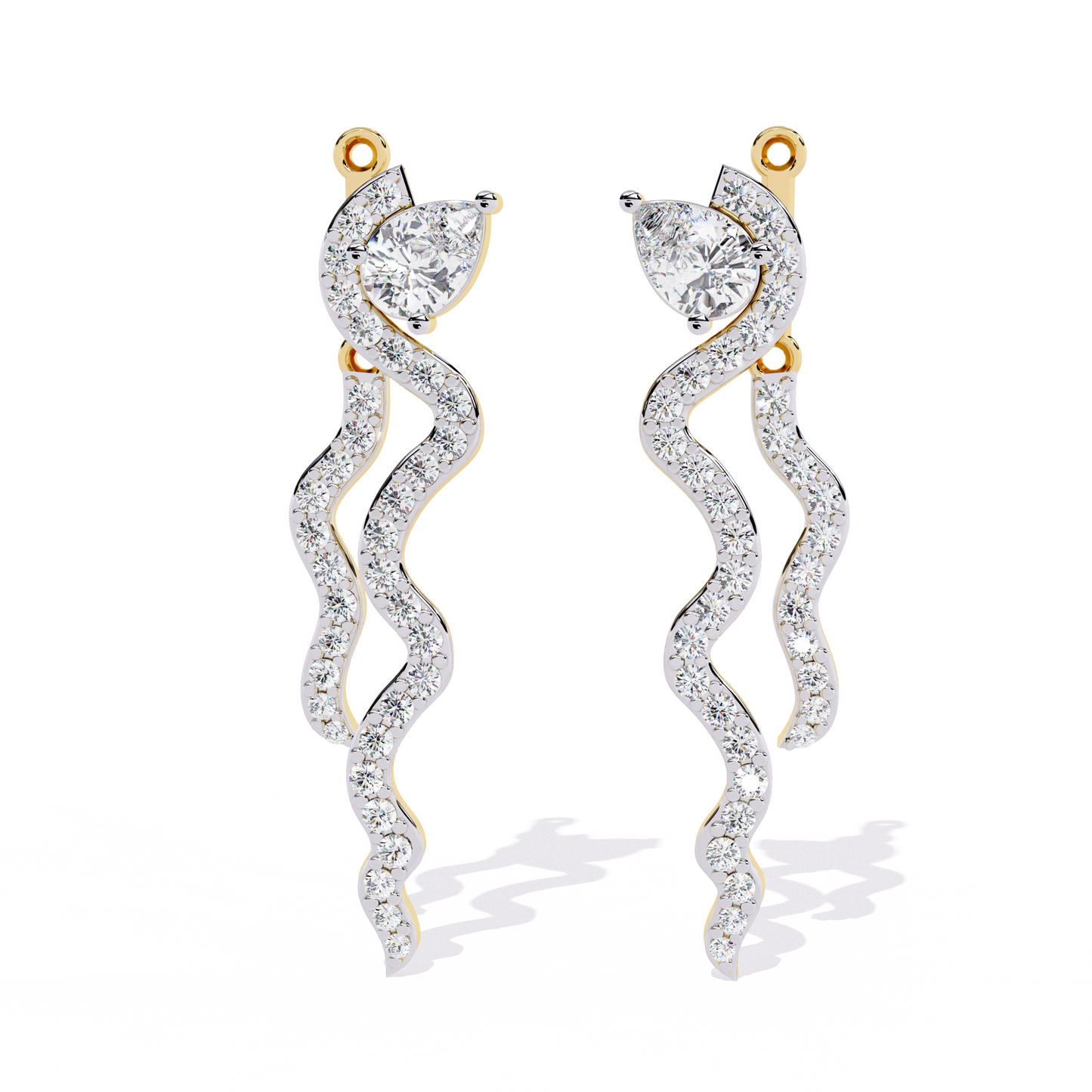 Serpent Lab Grown Diamond Earrings | Wavy Drop Statement Earrings | Ethical & Modern Diamond Jewelry –Lustraa’s Minimalist Earrings