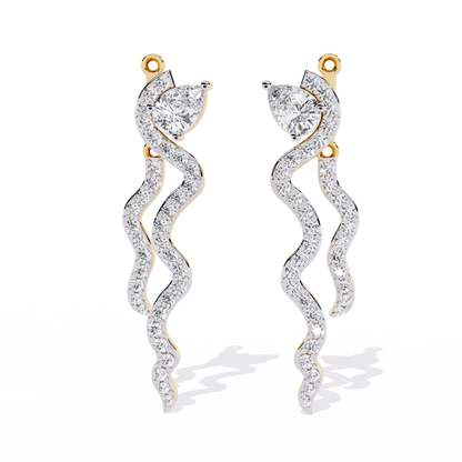 Serpent Lab Grown Diamond Earrings | Wavy Drop Statement Earrings | Ethical & Modern Diamond Jewelry –Lustraa’s Minimalist Earrings