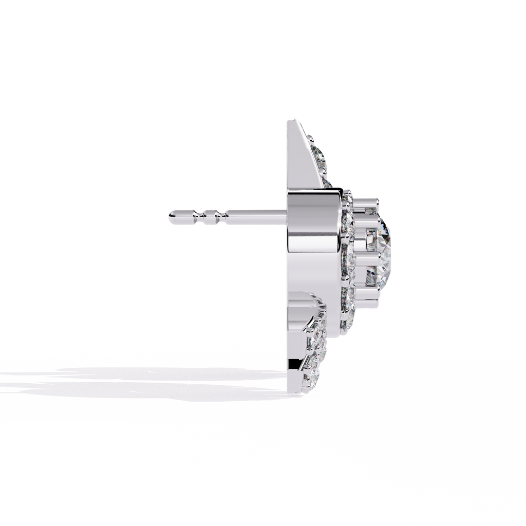 Sunburst Lab Grown Diamond Stud Earrings | Ethical Halo Diamond Earrings | Sustainable Luxury Jewelry | Modern Halo Studs –Lustraa’s Minimalist Earrings