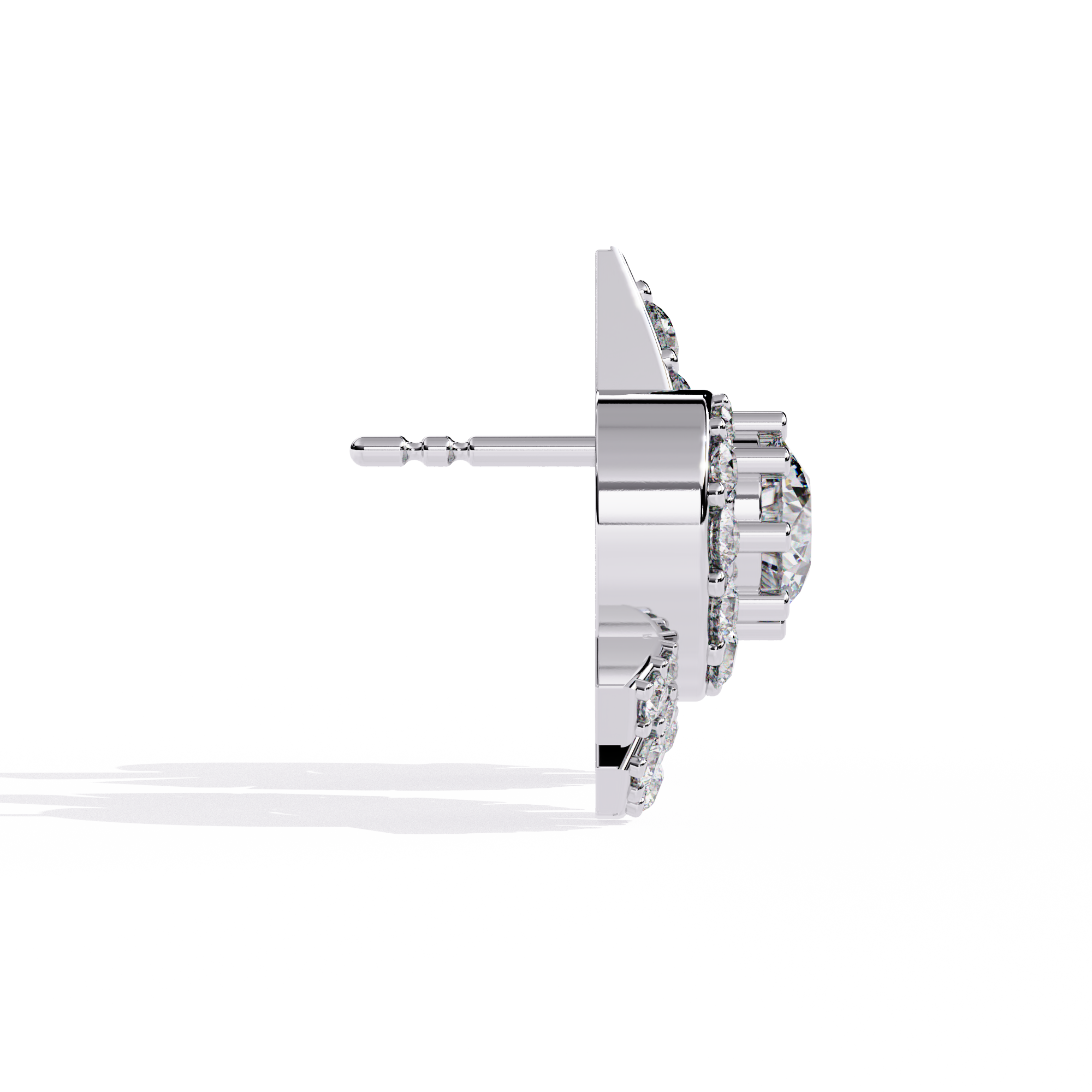 Sunburst Lab Grown Diamond Stud Earrings | Ethical Halo Diamond Earrings | Sustainable Luxury Jewelry | Modern Halo Studs –Lustraa’s Minimalist Earrings