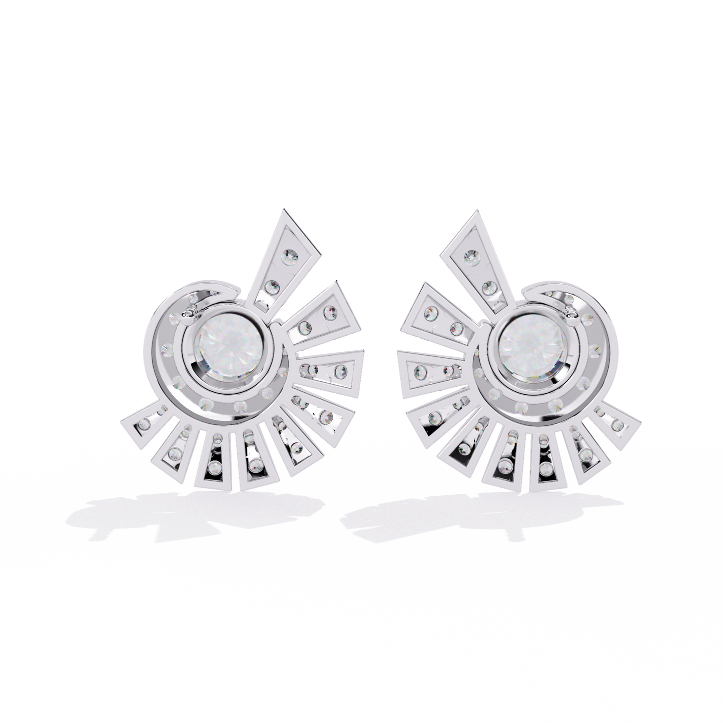 Sunburst Lab Grown Diamond Stud Earrings | Ethical Halo Diamond Earrings | Sustainable Luxury Jewelry | Modern Halo Studs –Lustraa’s Minimalist Earrings