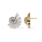 Sunburst Lab Grown Diamond Stud Earrings | Ethical Halo Diamond Earrings | Sustainable Luxury Jewelry | Modern Halo Studs –Lustraa’s Minimalist Earrings