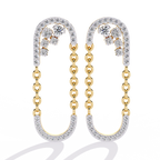 Lab Grown Diamond Chain Drop Earrings | Modern Dangling Earrings with Ethical Diamonds | Sustainable Luxury Jewelry –Lustraa’s Minimalist Earrings