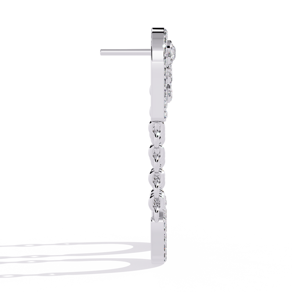 Lab Grown Diamond Chain Drop Earrings | Modern Dangling Earrings with Ethical Diamonds | Sustainable Luxury Jewelry –Lustraa’s Minimalist Earrings