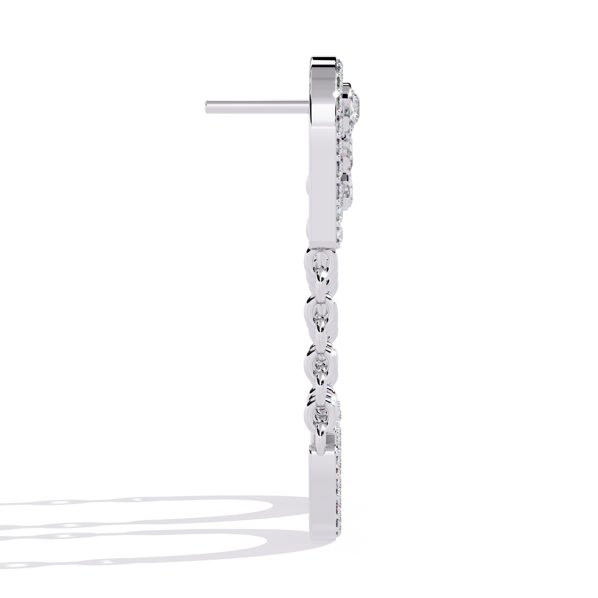 Lab Grown Diamond Chain Drop Earrings | Modern Dangling Earrings with Ethical Diamonds | Sustainable Luxury Jewelry –Lustraa’s Minimalist Earrings