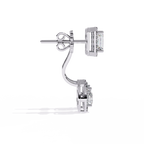 Emerald & Pear Cut Lab Grown Diamond Earrings – 2.12 Carat Halo Drop Studs – Ethical Sustainable Luxury Jewelry –Lustraa’s Diamond Earrings