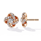 Floral Knot Lab Grown Diamond Earrings | Infinity Flower Studs | Sustainable Luxury Diamond Jewelry –Lustraa’s Floral Earrings