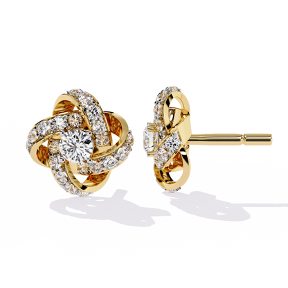Floral Knot Lab Grown Diamond Earrings | Infinity Flower Studs | Sustainable Luxury Diamond Jewelry –Lustraa’s Floral Earrings