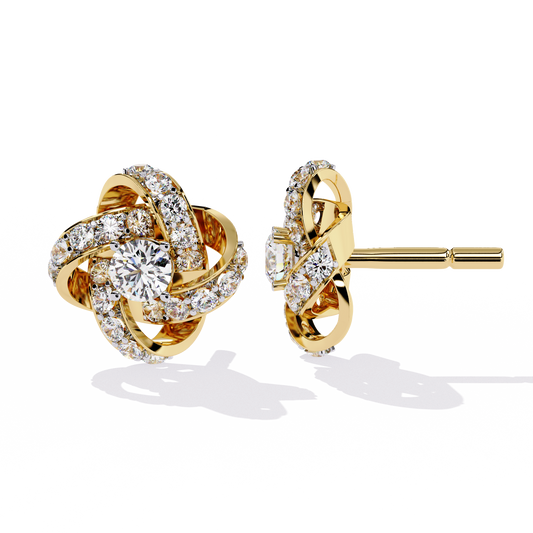 Floral Knot Lab Grown Diamond Earrings | Infinity Flower Studs | Sustainable Luxury Diamond Jewelry –Lustraa’s Floral Earrings