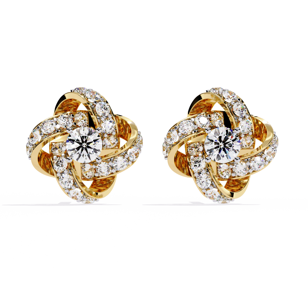 Floral Knot Lab Grown Diamond Earrings | Infinity Flower Studs | Sustainable Luxury Diamond Jewelry –Lustraa’s Floral Earrings