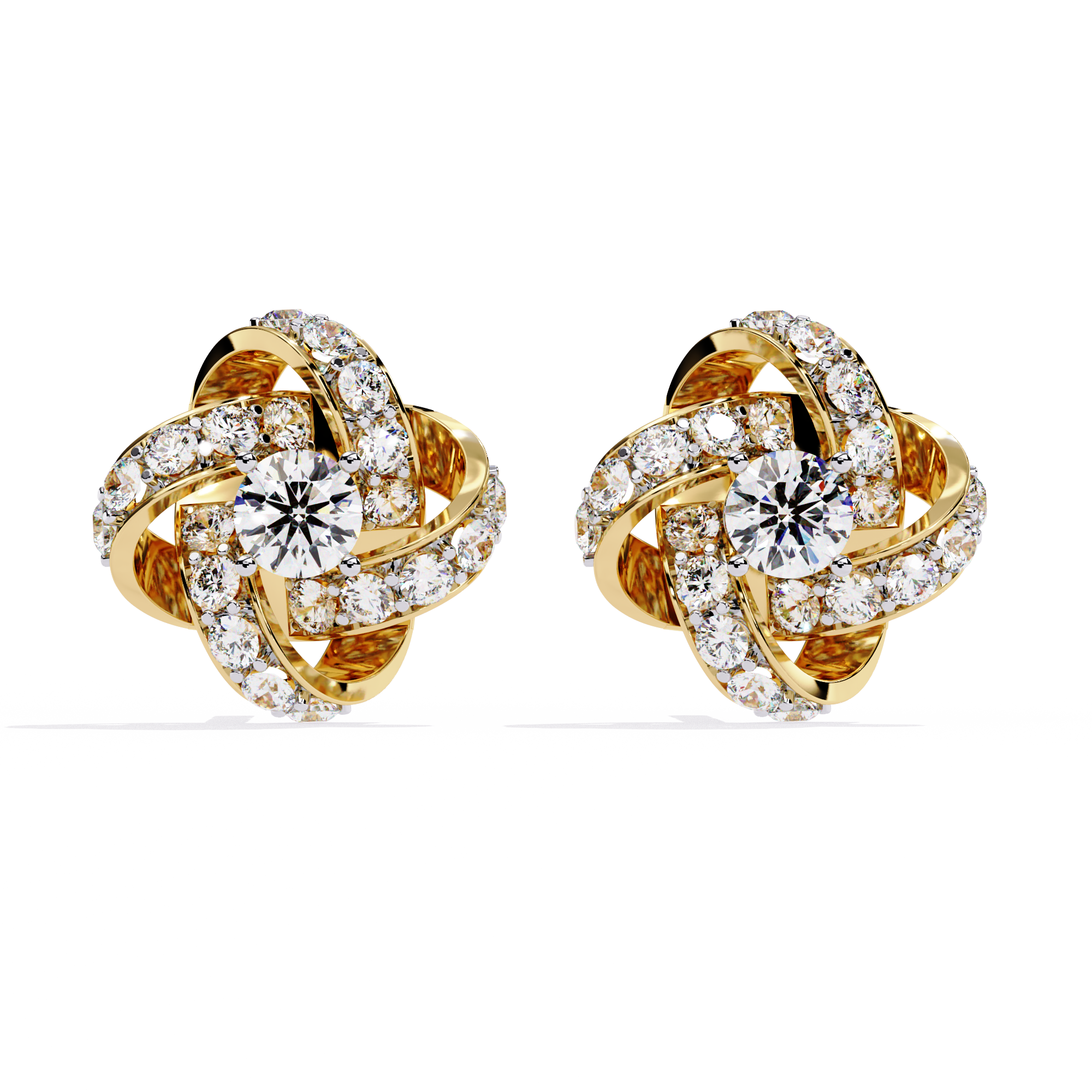 Floral Knot Lab Grown Diamond Earrings | Infinity Flower Studs | Sustainable Luxury Diamond Jewelry –Lustraa’s Floral Earrings