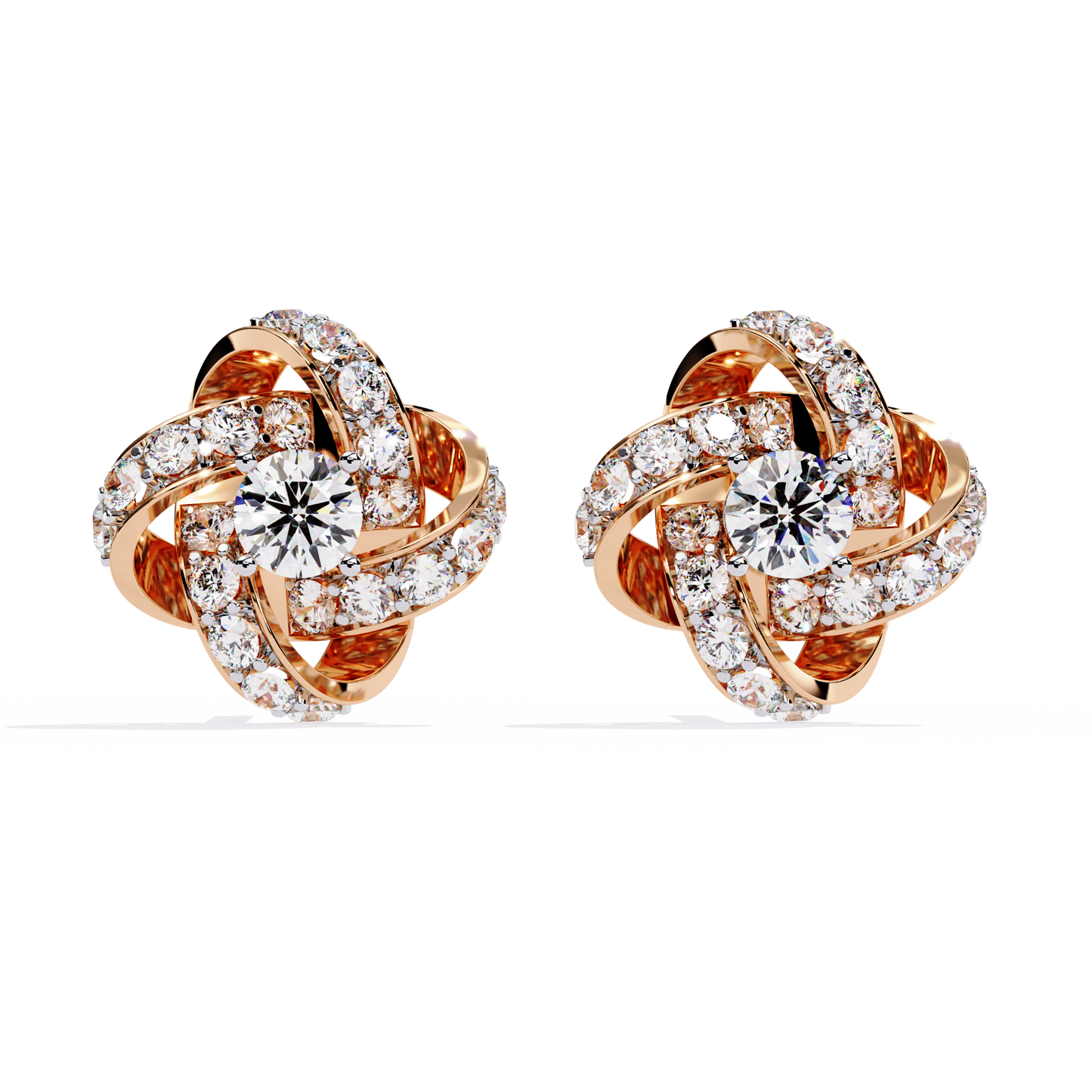Floral Knot Lab Grown Diamond Earrings | Infinity Flower Studs | Sustainable Luxury Diamond Jewelry –Lustraa’s Floral Earrings
