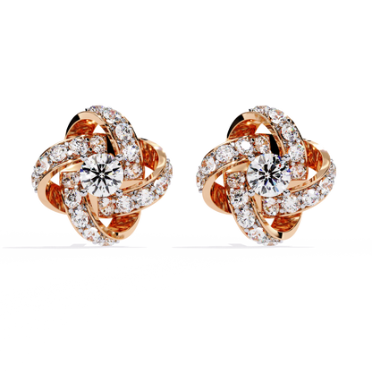Floral Knot Lab Grown Diamond Earrings | Infinity Flower Studs | Sustainable Luxury Diamond Jewelry –Lustraa’s Floral Earrings