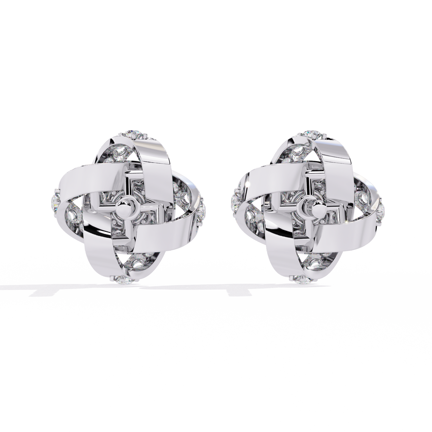 Floral Knot Lab Grown Diamond Earrings | Infinity Flower Studs | Sustainable Luxury Diamond Jewelry –Lustraa’s Floral Earrings