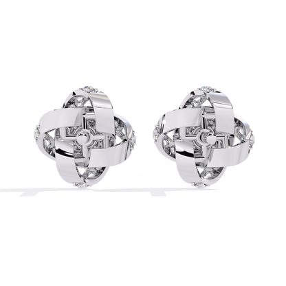 Floral Knot Lab Grown Diamond Earrings | Infinity Flower Studs | Sustainable Luxury Diamond Jewelry –Lustraa’s Floral Earrings