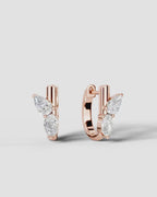 Lab Grown Diamond Oval Cluster Hoop Earrings