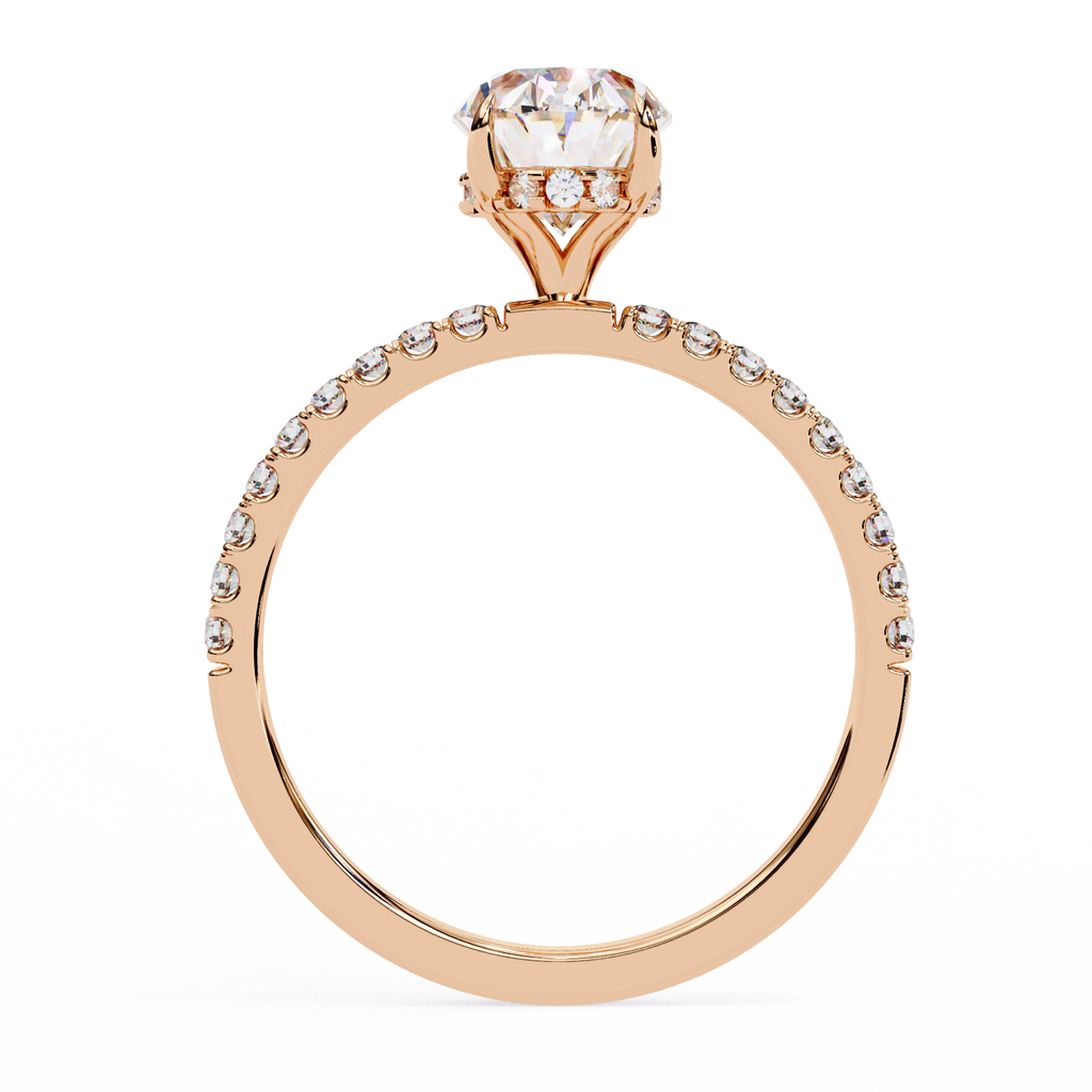 Oval Lab Grown Diamond Engagement Ring – 1.20 CT Hidden Halo Solitaire Bridal Ring, Wedding Band Jewelry– Lustraa’s Oval Diamond Ring