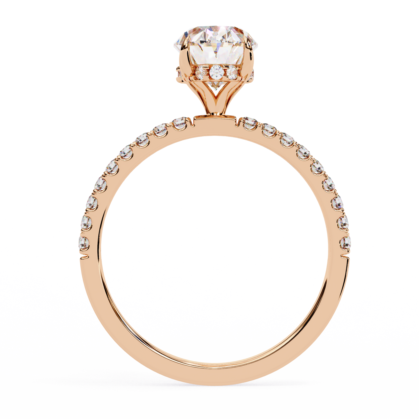 1.20 Carat Oval Cut Lab Grown Diamond Hidden Halo Ring – Solitaire Engagement Ring – Lustraa’s Oval Diamond Ring