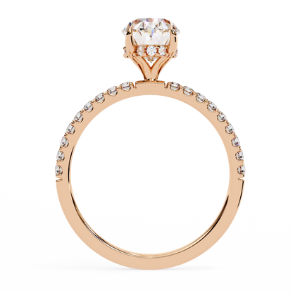 1.20 Carat Oval Cut Lab Grown Diamond Hidden Halo Ring – Solitaire Engagement Ring – Lustraa’s Oval Diamond Ring
