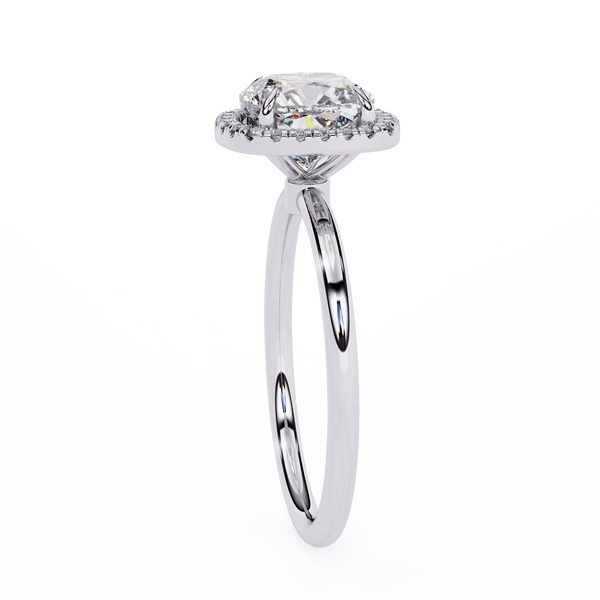 Cushion Cut Lab Grown Diamond Engagement Ring – 1.78 CT Classic Halo Bridal Ring, Wedding Jewelry– Lustraa’s Halo Ring