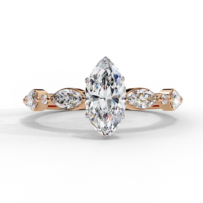 0.82 Carat Marquise Cut Lab Grown Diamond Ring – Solitaire Engagement Ring– Lustraa’s Marquise Diamond Ring