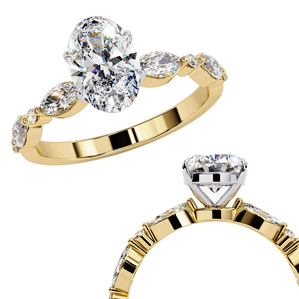 1.20 Carat Oval Shaped Lab Grown Diamond Ring – Solitaire Engagement Ring– Lustraa’s Classic Oval Diamond Ring