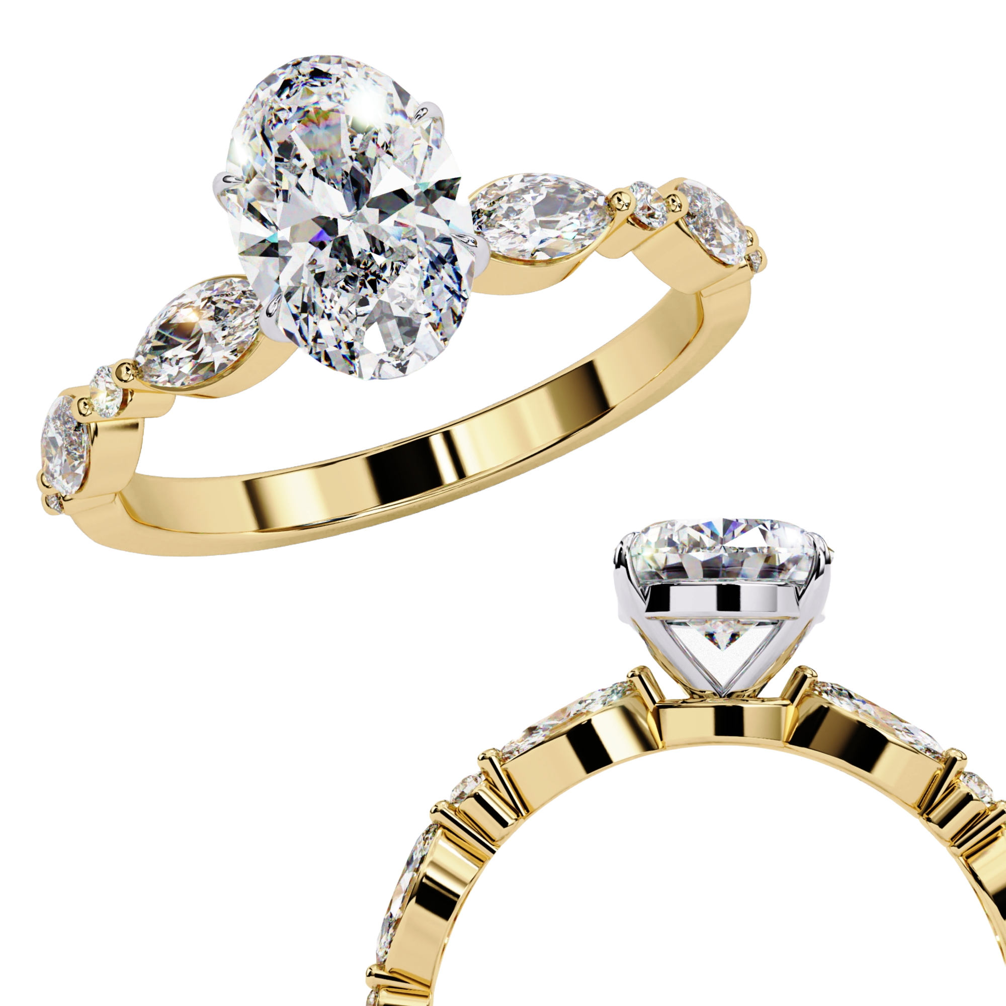 1.20 Carat Oval Shaped Lab Grown Diamond Ring – Solitaire Engagement Ring– Lustraa’s Classic Oval Diamond Ring