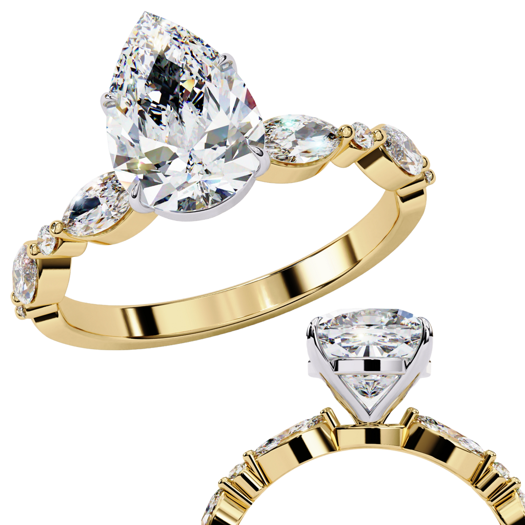 0.89 Carat Pear Shaped Lab Grown Diamond Ring – Solitaire Engagement Ring – Lustraa’s Pear Diamond Ring