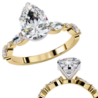 0.89 Carat Pear Shaped Lab Grown Diamond Ring – Solitaire Engagement Ring – Lustraa’s Pear Diamond Ring