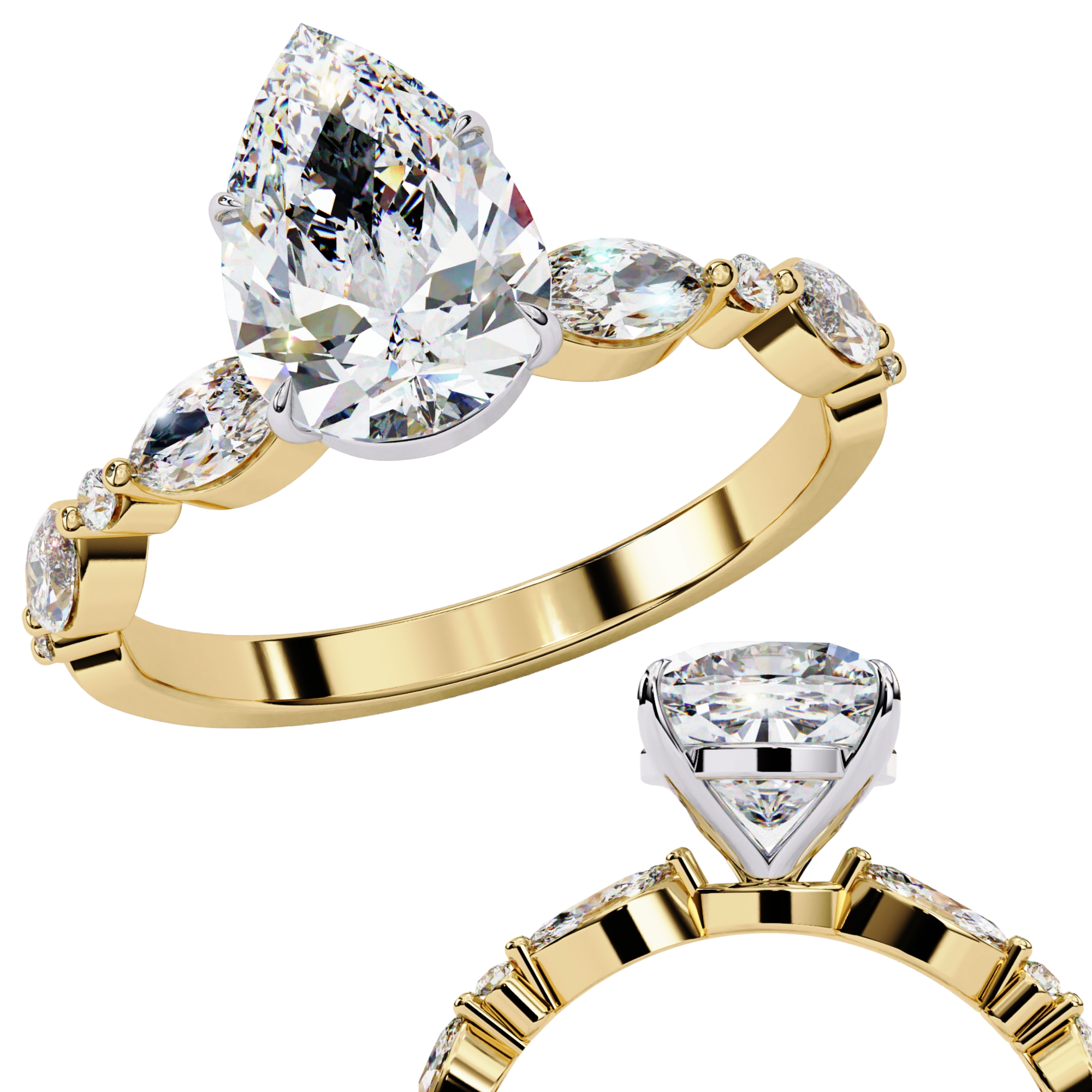 0.89 Carat Pear Shaped Lab Grown Diamond Ring – Solitaire Engagement Ring – Lustraa’s Pear Diamond Ring