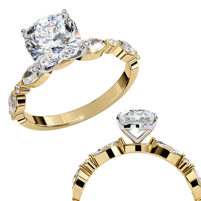 2.65 Carat Cushion Square Lab Grown Diamond Ring – Solitaire Engagement Ring– Lustraa’s Classic Cushion Cut Diamond Ring