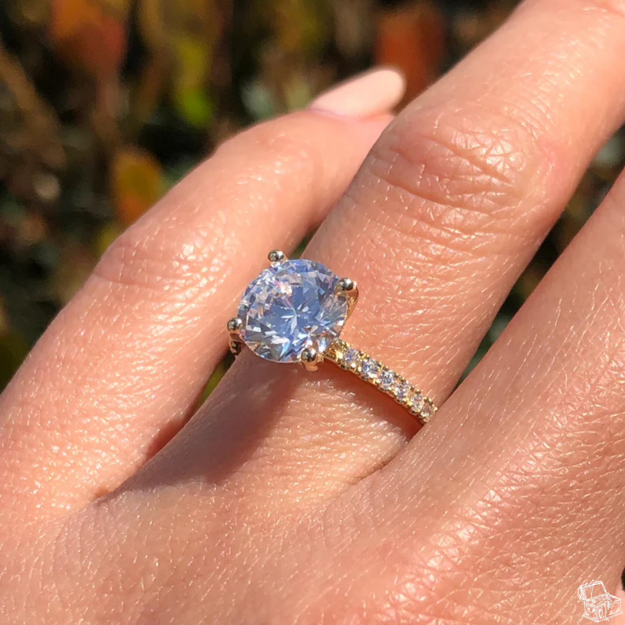 Round Cut Lab Grown Diamond Engagement Ring with Hidden Halo & Round Side Accents – Timeless Solitaire Bridal Ring– Lustraa’s Solitaire Ring