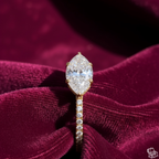 Marquise Cut Lab Grown Diamond Solitaire Engagement Ring with Round Side Accents – Elegant Bridal Ring – Lustraa’s Solitaire Ring