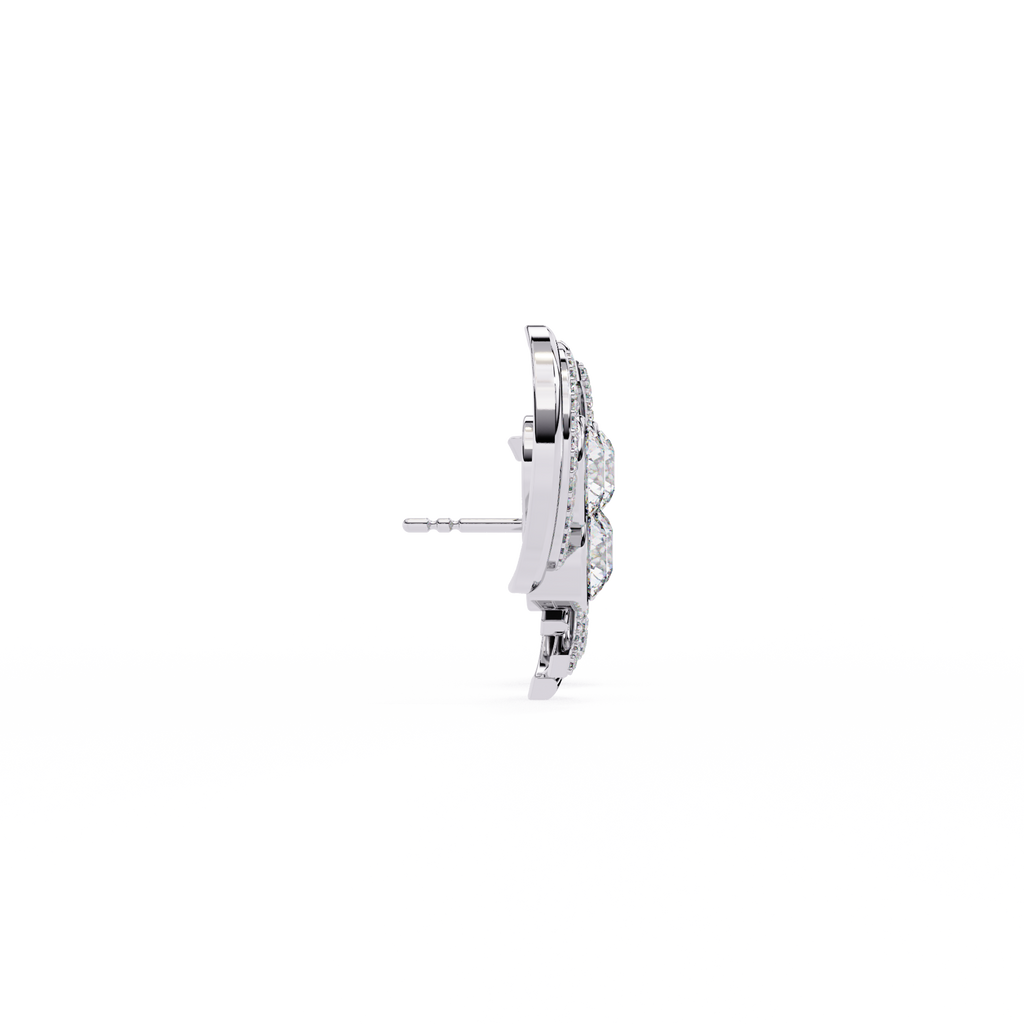 2.05 Carat Modern Swirl Lab Grown Diamond Earrings | Dual Round Diamond Studs | Ethical Sustainable Designer Jewelry –Lustraa’s Diamond Earrings