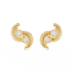 2.05 Carat Modern Swirl Lab Grown Diamond Earrings | Dual Round Diamond Studs | Ethical Sustainable Designer Jewelry –Lustraa’s Diamond Earrings